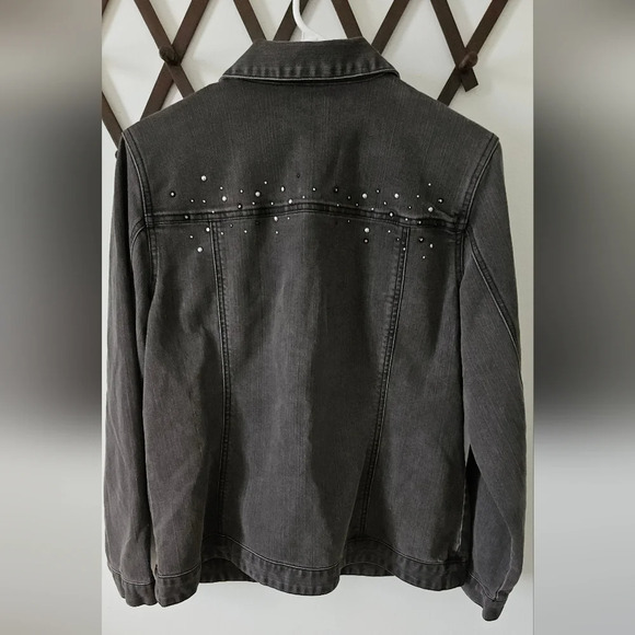 Chico's Dark Wash Denim Jacket - Picture 3 of 6